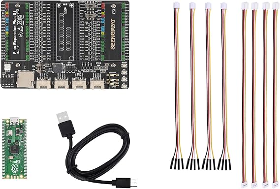 New for Raspberry Pi Pico 2 High-Performance RP2350 Microcontroller with Dual-Core Arm Cortex-M33 & RISC-V, 2MB Flash, 2MB SRAM, Secure Boot  with Pico Expansion Board
