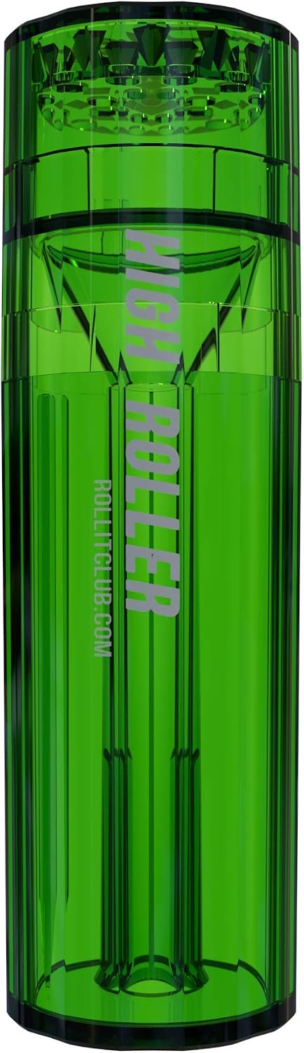 HIGHROLLER | Transparent Herb & Spice Grinder | Grind & Pack in 30 secs! Green
