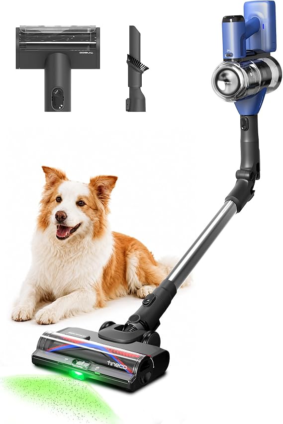 Tineco Pure ONE S50 Pro Cordless Vacuum, 200AW Suction, 95Min Runtime, Anti-Tangle Brush, 120 Green Light, Easily Tackles Large Debris, Stick Vacuum Cleaner for Pet Hair, Carpet & Hard Floor