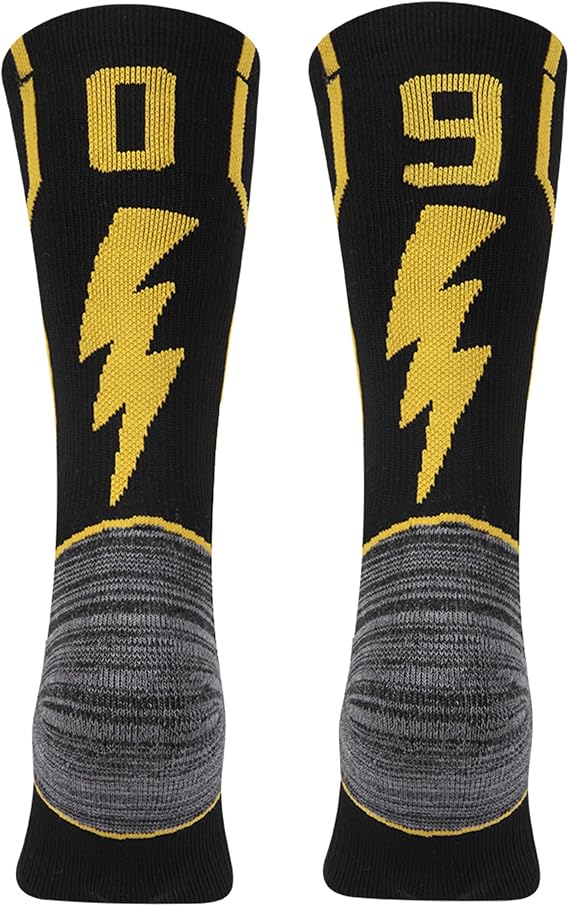 KitNSox Handball Athletic Socks, Unisex Sport Soccer Football Mid Calf ID Socks Black 1 Pair