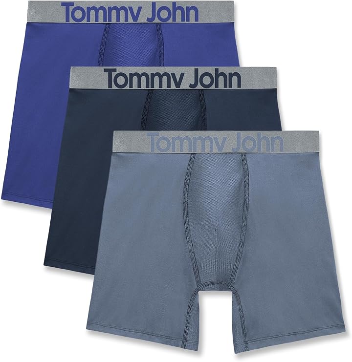 Tommy John Men's Sport Micro 6" Mid-Length Boxer Brief Underwear, 3-Pack