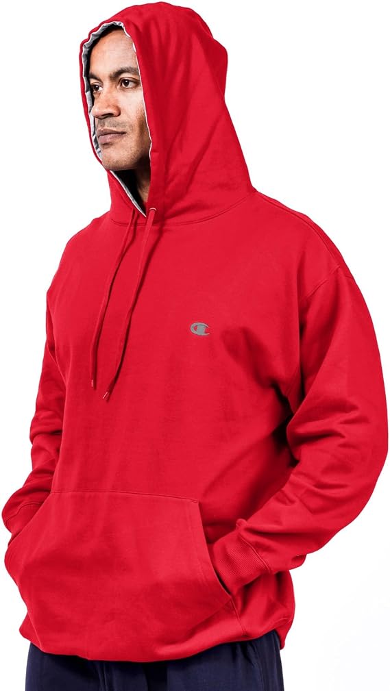 Champion Men's Fleece Script Logo Hoodie (Reg. Or Big & Tall)