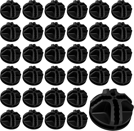 32 Pcs Plastic Wire Cube Connectors 1.42" OD and 0.16" ID Storage Cube Connectors Grid Cube Organizer Connector for Modular Closet Organizer Wire Shelving & DIY Wire Cube Storage Unit (Black)