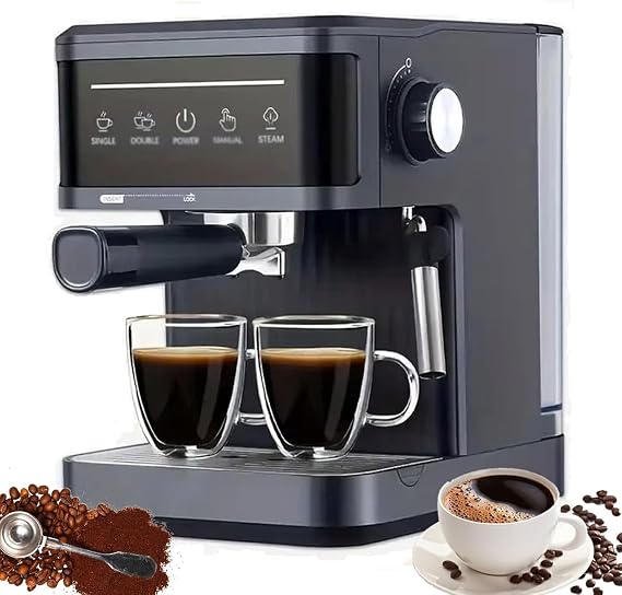 Semi-Automatic Coffee Machine 850W, 20 Bar Coffee Maker with Milk Frother, 1.8L Removable Water Tank, for Family, Office, Apartment, Baristas
