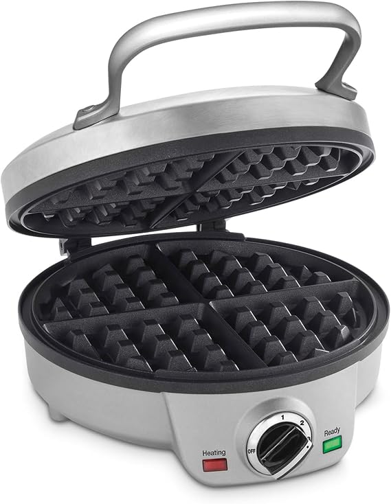 Cuisinart Belgian Waffle Maker, Round, Stainless Steel, 6 Settings