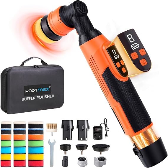 Cordless Mini Polisher - 12V Muti Polisher Cordless Scratches Killer RO/DA Car Polisher with 22 Buffing Pads - Small Polisher for Car Detailing Polishing Waxing, Car Buffer wtih 8 Variable Speed
