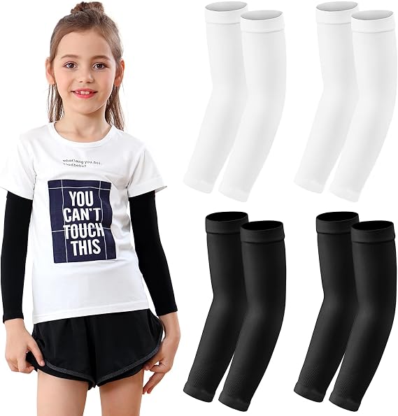 Newbyinn Kid Arm Sleeve 4 Pairs, Compression Arm Sleeve