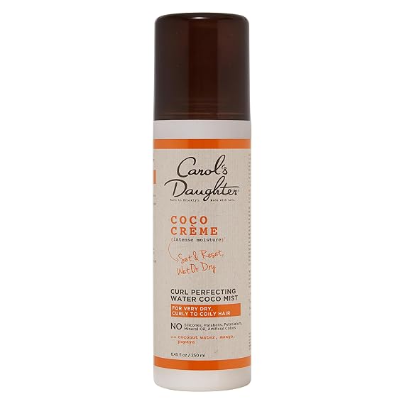 Carol's Daughter Coco Creme Curl Perfecting Water Coconut Mist, Silicone & Paraben Free Curl Refresher Spray for Curly to Coily Hair, 8.4 Fl Oz