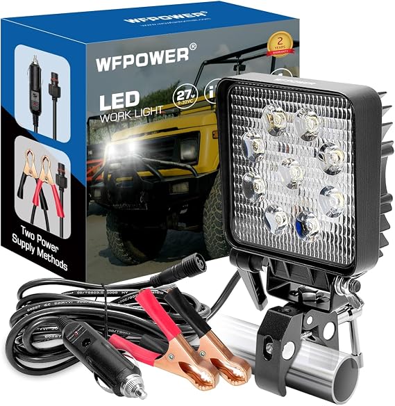 WFPOWER Spotlight for Boat, Portable Clamp on Boat Docking Headlights LED Pod 6000K Flood Marine Lamp for Kayak Bass Jon Fishing Boat Deck Spreader Light T-top Driving Stern Lights Truck SUV 12V