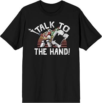 Voltron Talk To The Hand Men's Black T-Shirt Tee Shirt-X-Large