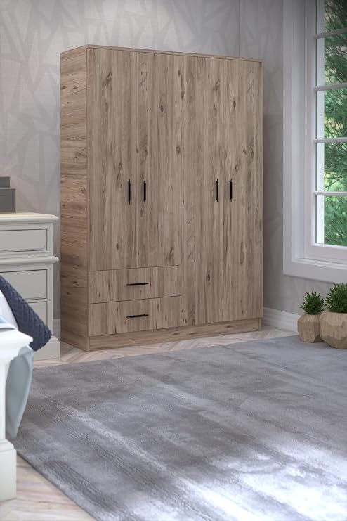 Abete - 4 Kapili 2 Çekmecelİ 2 Askilikli Gardirop - Atlantİk Çam