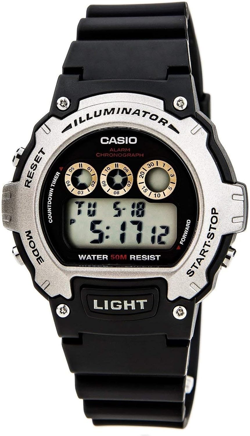 Casio Illuminator Sports Digital Chrono Watch W214H-1AV