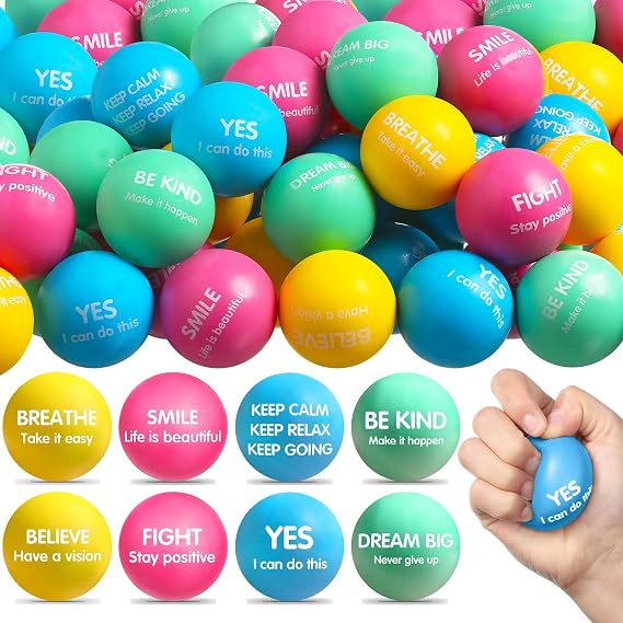Liliful 48 Pcs Motivational Fidget Toy Bulk 2.2", Macaron Colors