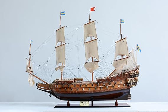 Old Modern Handicrafts Wasa XLarge Model Ship - Fully Assembled Ship Model for Home and Office - 56.7L x 17.3W x 50.4H Inches