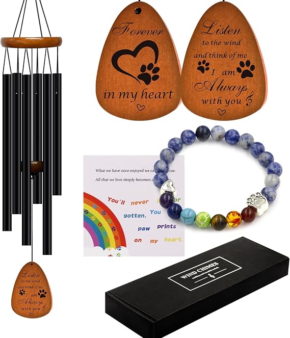 Pet Memorial Gifts Wind Chimes - Dog Cat Memorial Gift,Pet Lost Gifts,Bereavement Remembrance Gift for Loss of Dog Cat Wind Chimes,28 inches