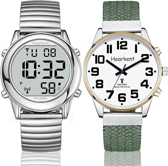 Hearkent Talking Watch for Blind and Visually Impaired Bundle 2117M & 2309M