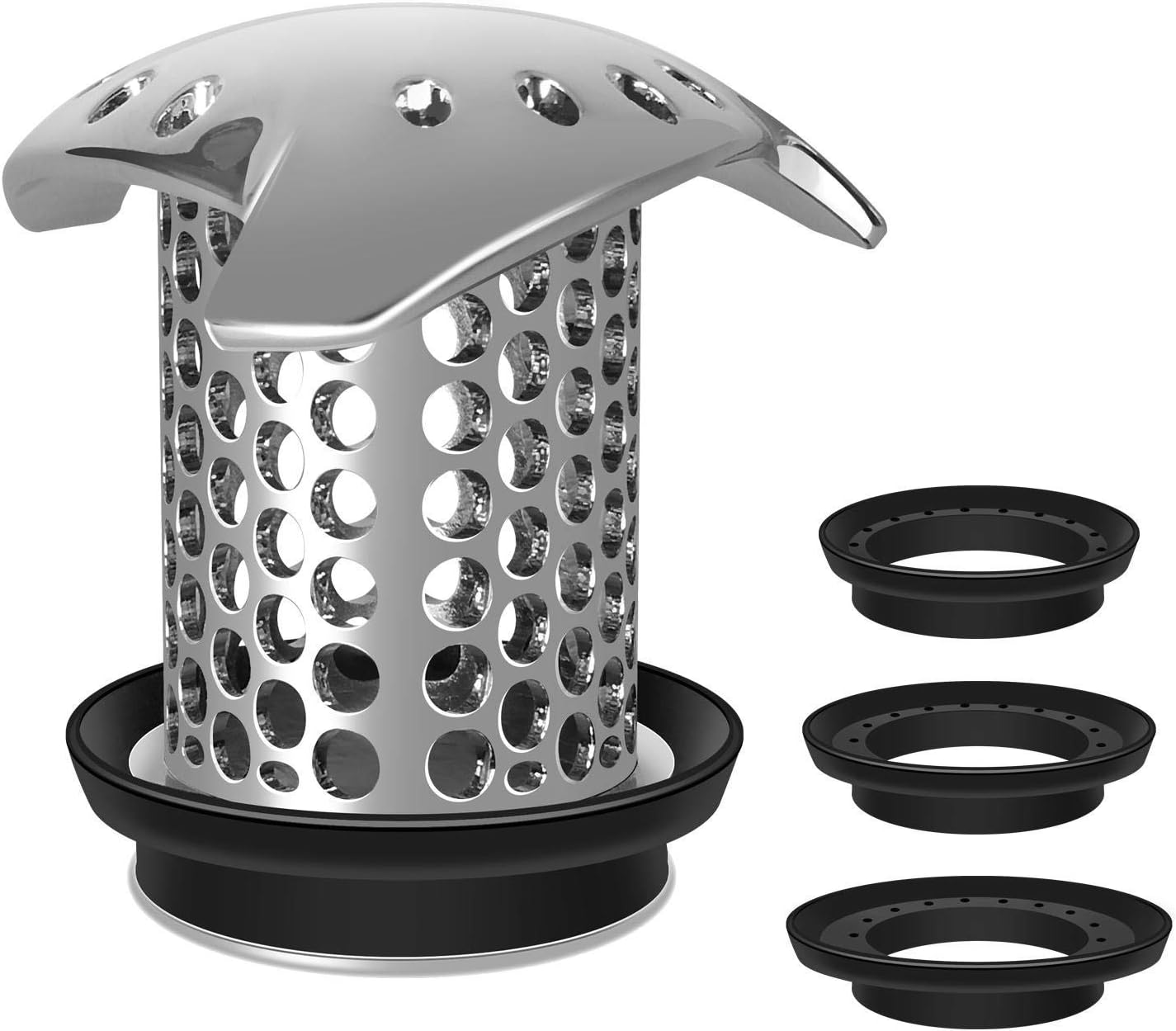 LEKEYE Drain Hair Catcher, Stainless Steel Drain Protector Durable Tub Drain Hair Catcher, Strainer Easy Clean Hair Trap for Shower Drain