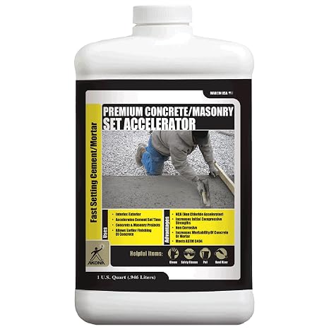 Akona Concrete/Masonry Set Accelerator, 1 Quart, Liquid Additive