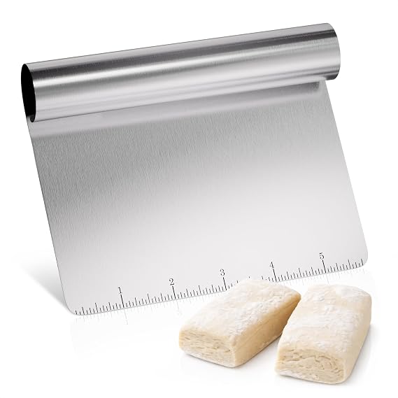 Stainless Steel Bench Scraper, 5.8" x 4.5", Measurement Marks