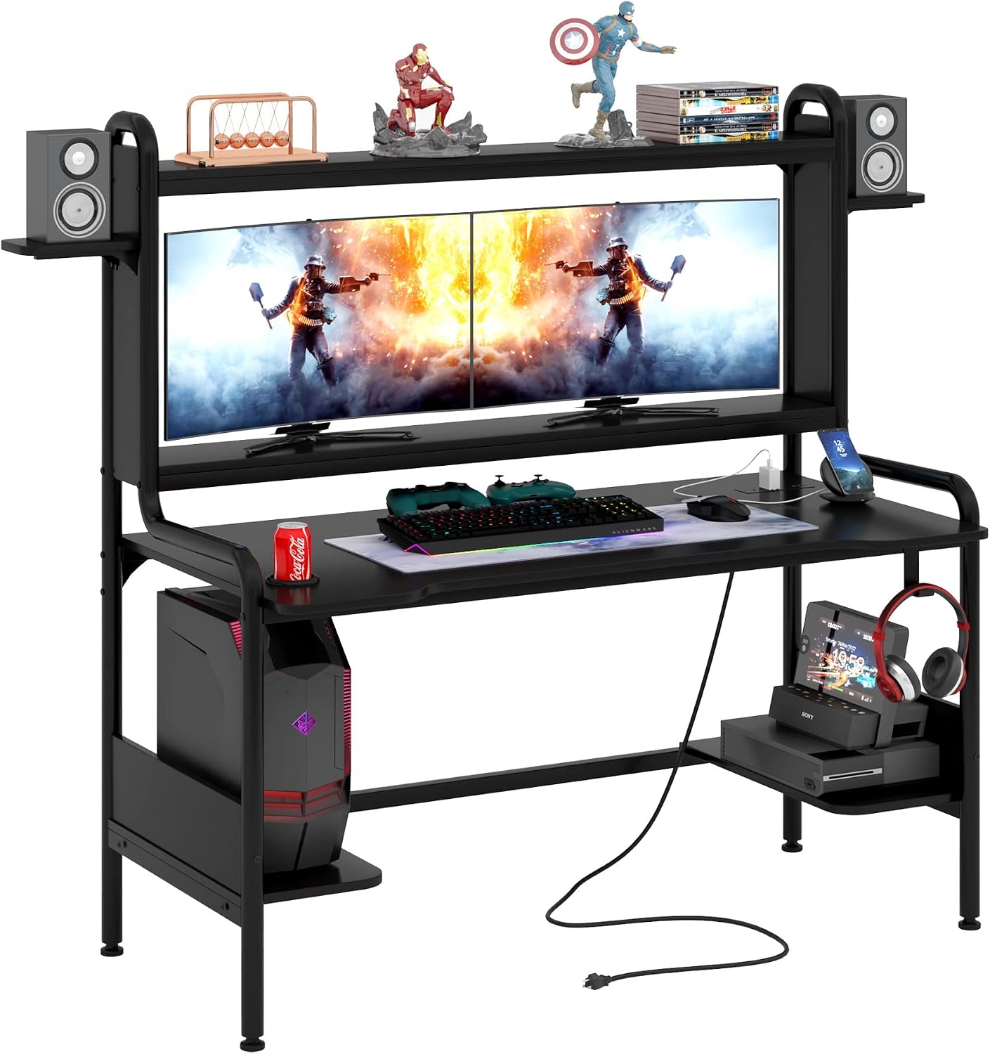 TIYASE Gaming Desk with Monitor Stand