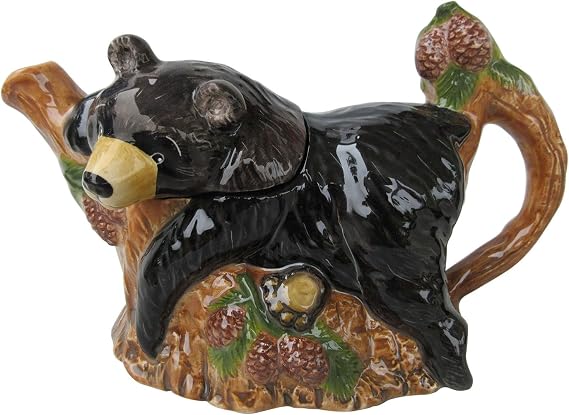 Blue Sky Ceramic Black Bear Teapot