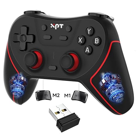 XPT 2.4G Wireless Bluetooth Gaming Controller for PC, Switch 2/1, PS4, PS3
