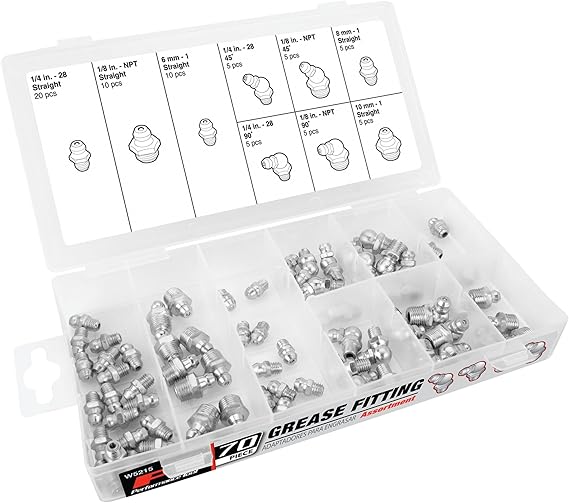Performance Tool W5215 Performance Tool SAE/MET Grease Fitting Assortment - 70 Piece