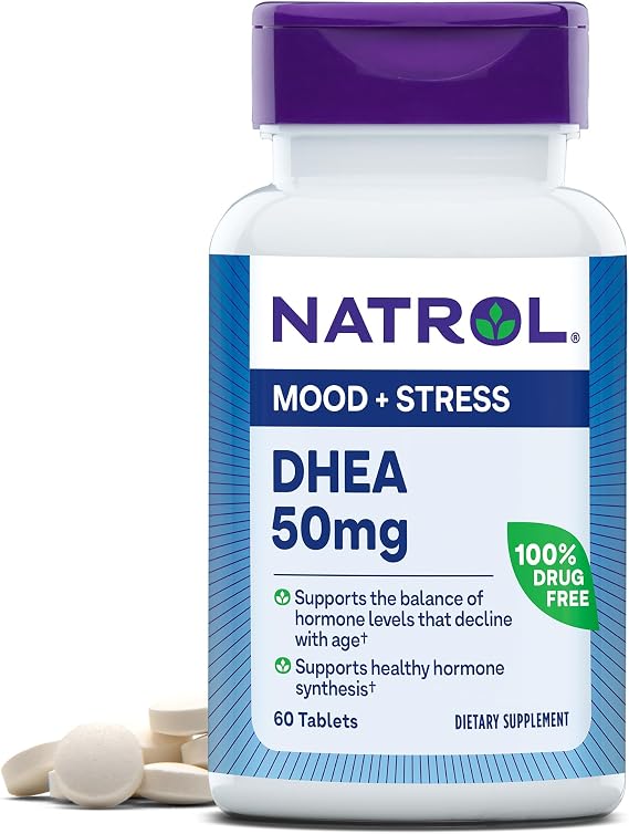 Natrol DHEA 50mg with Calcium, 60 Tablets