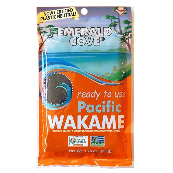 Emerald Cove Ready-to-Use Pacific Wakame, Premium Dried Seaweed, Non-GMO, Gluten Free, 1.76 oz (1 pk)