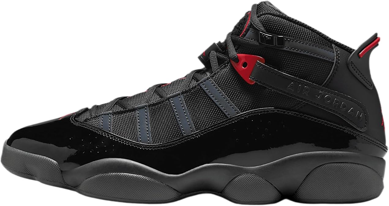 Jordan 6 Rings Men's Shoes (322992-026, Black/Anthracite/Fire Red) Size 9.5
