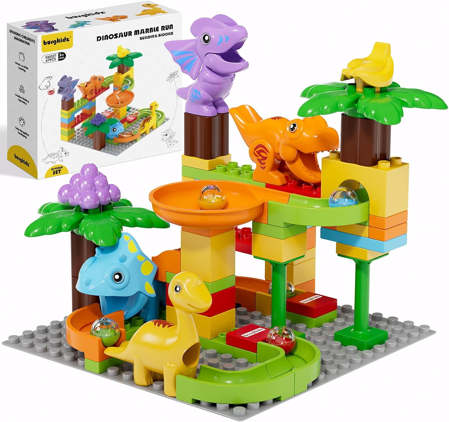 Dinosaur Marble Run Building Blocks - STEM Toy Maze Philippines | Ubuy