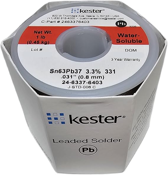 Kester 331 Organic Core Solder 63/37 .031 1 lb. Spool by NTE Electronics (1)