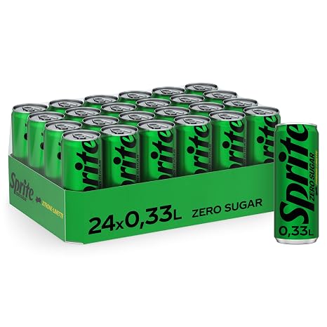 Sprite Zero Sugar Soda Free Sugar Disposable Cans 24 x 330 ml Maximum refreshment with lime and lemon flavour - sparkling lemonade with unique fruity taste without sugar