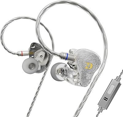 CCA ND 001 4BA1DD in Ear Monitor, HiFi IEM Earphones, Deep Bass Wired Earphones with Tangle-Free Detachable Cablewith MIC