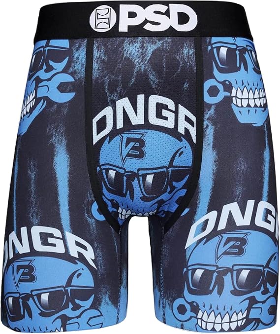 PSD Men's Dngr Logo Dye Boxer Briefs, Black, M