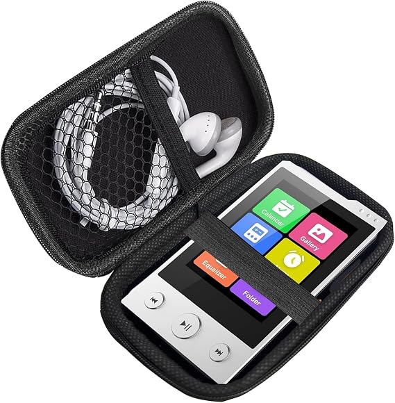Compatible with Phinistec MP3 Player Case, Blueshaweu Durable EVA Carrying Case, Shockproof & Lightweight Protective Cover Compatible with Phinistec F6 2.4 Inches MP3 Player (Black, For Phinistec F6)