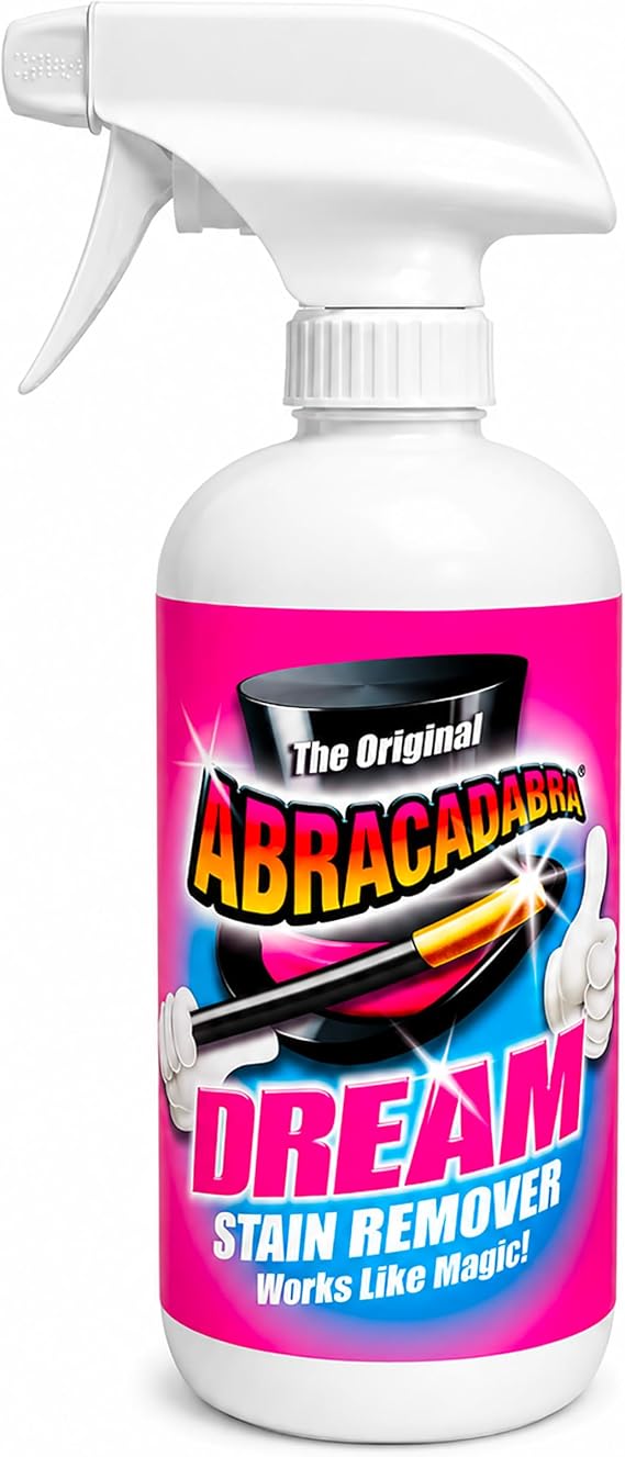 Abracadabra Dream Stain Remover - 16oz Instant Stain Treatment for Fresh Spills & Set-In Stains, Kid & Pet Safe, Zero Bleach or Peroxide - For Clothing, Upholstery & Carpet - the perfect prewash
