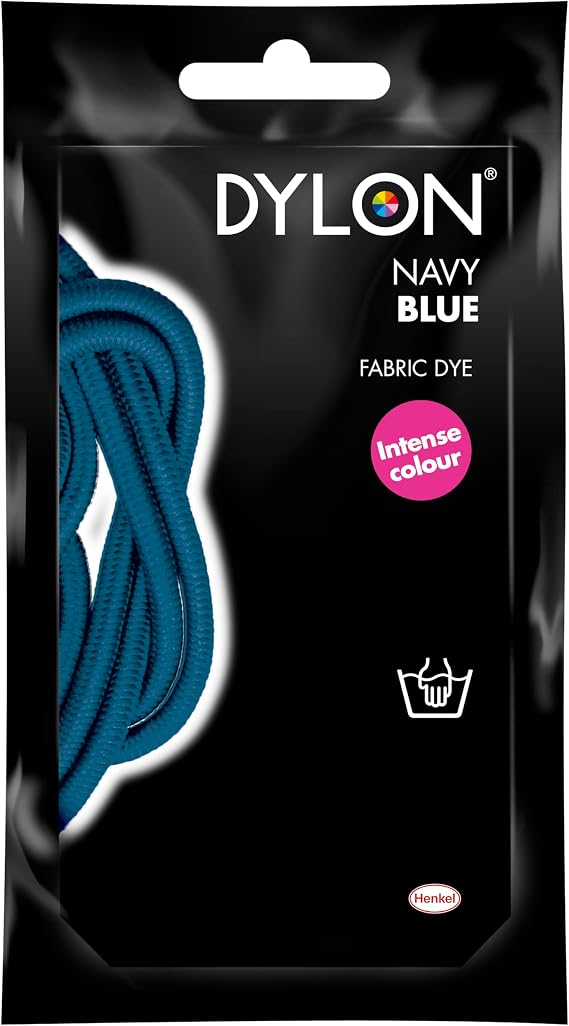 DYLON Hand Dye, Fabric Dye Sachet for Clothes, Soft Furnishings and Projects, 50 g - Navy Blue