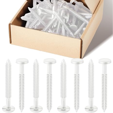 Blulu 60 Pcs Shutter Fasteners 3 Inch Vinyl Panel Pegs,White