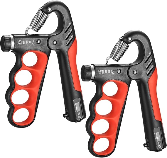 2 Grip Strengthener, Hand Grips Strengthener, 5-100 Kg Adjustable Hand Gripper Strengthener, Forearm Strengthener Workout Kit,