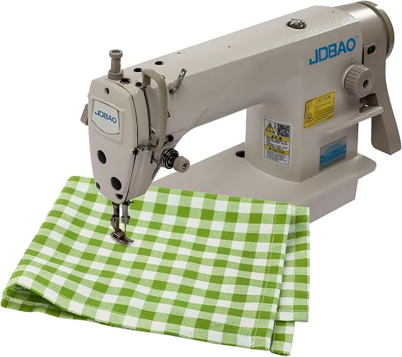 550W White Industrial Sewing Machine, 110V Iron Upholstery Sewing Machine Commercial Sew Machine for Vinyl, Upholstery, Synthetic Materials for Materials -Only Excluding Motor (No Table)