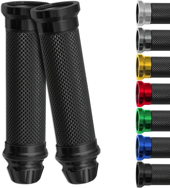 DREAMIZER Motorcycle Handle Grips Rubber Pedal Bike Scooter Handlebar Grips Modified Handlebar Throttle Turn Grip Settle - Black
