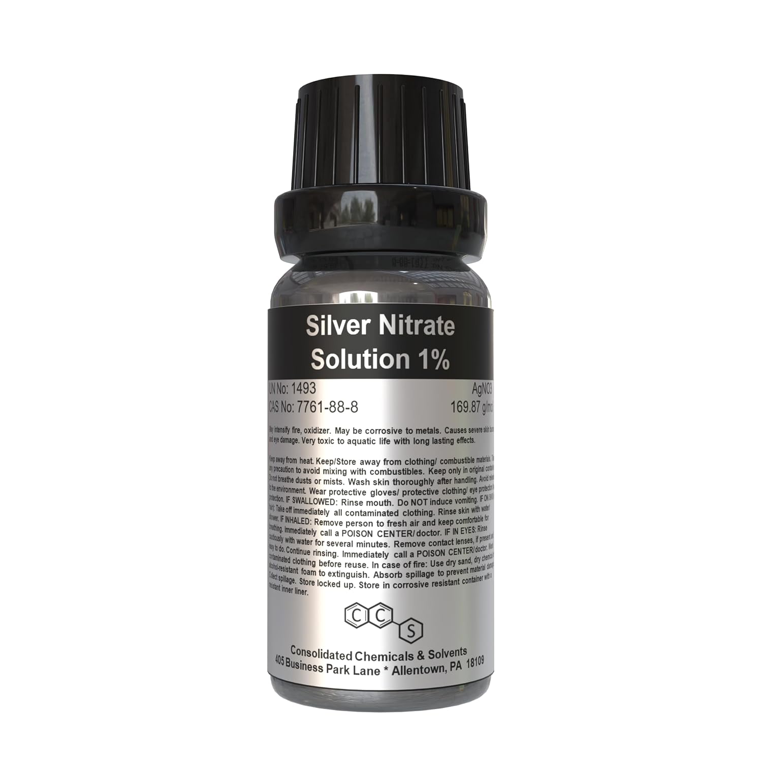 Silver Nitrate Solution 1% | Reagent Grade - 30 ml 1 FL OZ