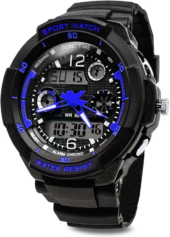 TOPCABIN Digital-Analog Kids Teenager Boys Girls Sport Digital Watch with Alarm Stopwatch Chronograph - 50m Water Proof Electronic Sport Watch for Boys Teenagers Junior Kids Children