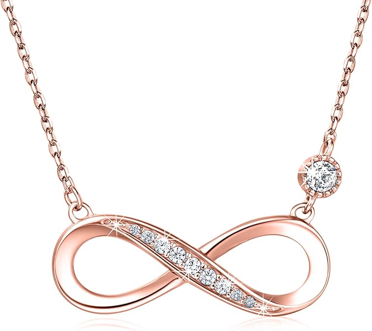 Billie Bijoux Infinity Necklaces 925 Sterling Silver Necklace Love Pendant White Gold Plated Women Necklace Gifts for for Women