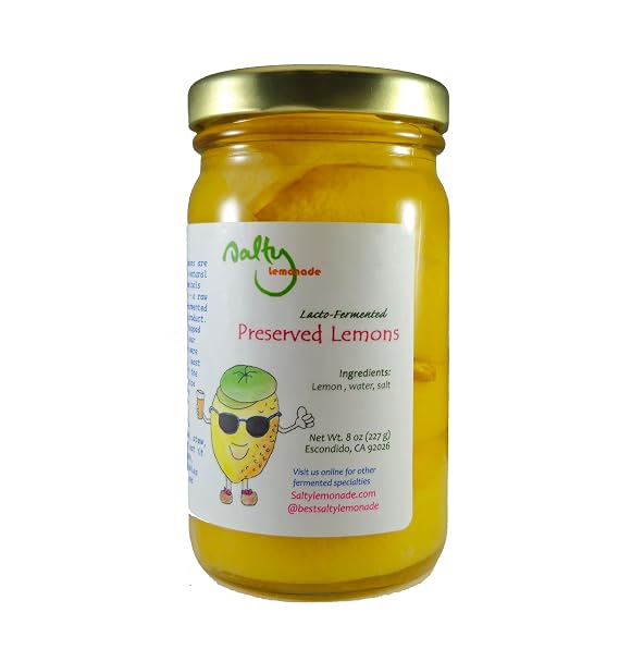 Lacto-Fermented Preserved Lemons (8oz). Best Preserved Lemons.