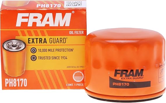 FRAM Extra Guard PH8170 10K Mile Change Automotive Replacement Interval Spin-On Engine Oil Filter for Select Vehicle Model Years, Vehicle Engine Protection Oil Filter for Everyday Drivers