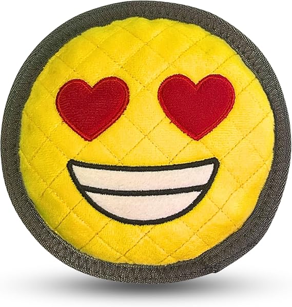 Durable Big Smile Emoji Squeaky Dog Toy for Aggressive Chewers, Tough Aggressive Dog Chew Toy, Chewer Dog Toy for Puppy, Small, and Medium Dogs