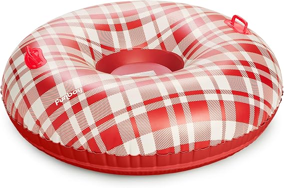 FUNBOY 46" Inflatable Snow Tube, Retro Plaid, 1 Person