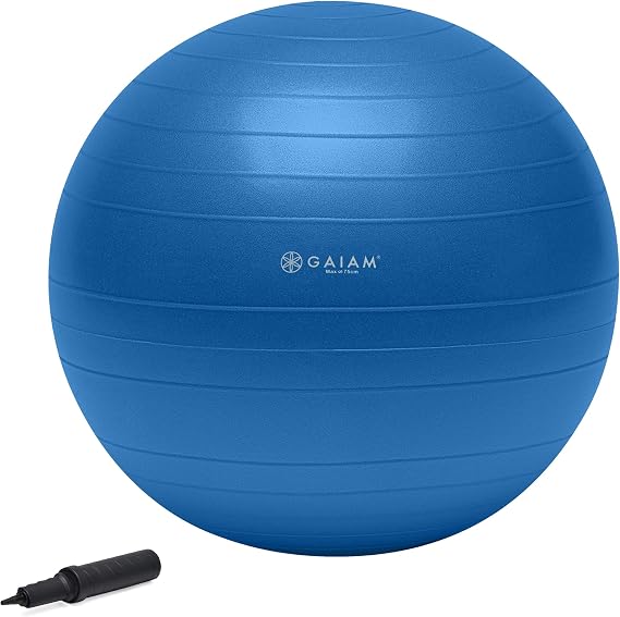 Gaiam Balance Ball Kit, Anti-Burst Stability Ball with Pump
